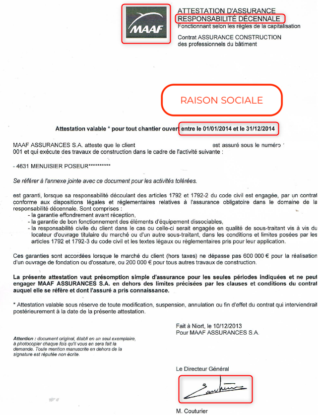 L'attestation d'assurance décennale – Provigis